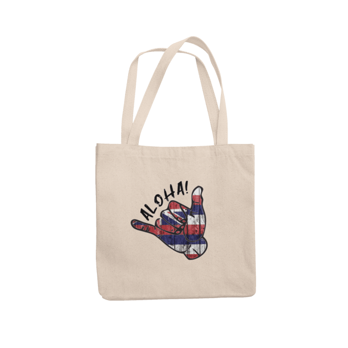 Aloha Shaka Canvas Tote